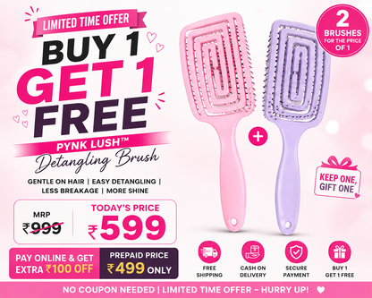 Pynk Lush™ Premium D Tangling Brush Buy 1 & Get 1